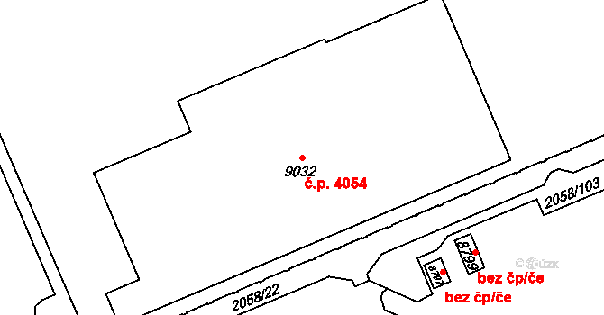 Hodonín 4054 na parcele st. 9032 v KÚ Hodonín, Katastrální mapa