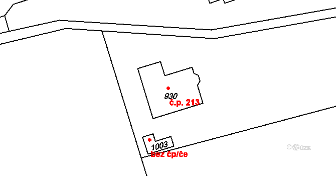 Skalice u České Lípy 213 na parcele st. 930 v KÚ Skalice u České Lípy, Katastrální mapa