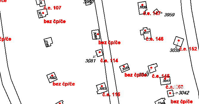 Vrchlabí 114 na parcele st. 3081 v KÚ Vrchlabí, Katastrální mapa