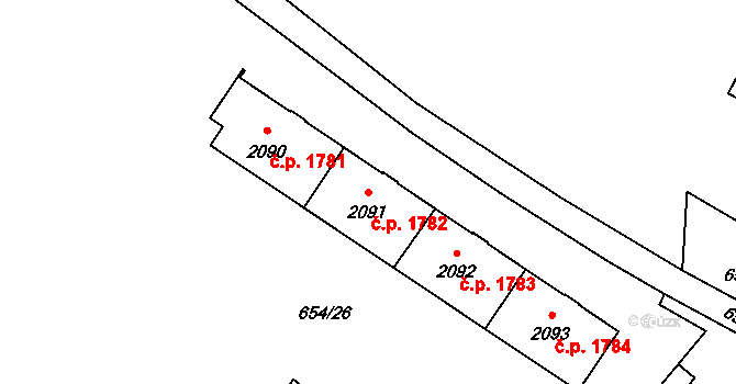 Zábřeh 1782, Ostrava na parcele st. 2091 v KÚ Zábřeh nad Odrou, Katastrální mapa