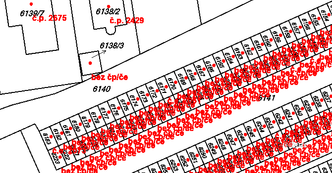 Šternberk 2061 na parcele st. 6171 v KÚ Šternberk, Katastrální mapa