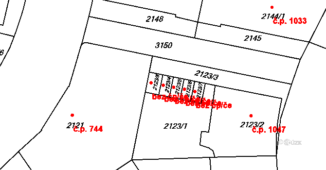 Praha 42445795 na parcele st. 2123/4 v KÚ Nusle, Katastrální mapa