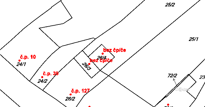 Holešov 43058795 na parcele st. 26/4 v KÚ Količín, Katastrální mapa