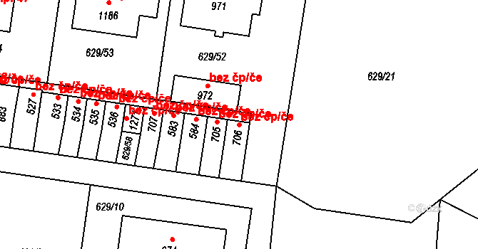 Štěchovice 45732795 na parcele st. 706 v KÚ Štěchovice u Prahy, Katastrální mapa