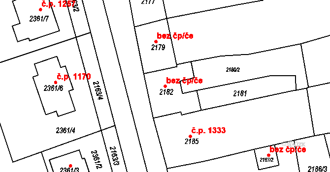 Rousínov 45888795 na parcele st. 2182 v KÚ Rousínov u Vyškova, Katastrální mapa
