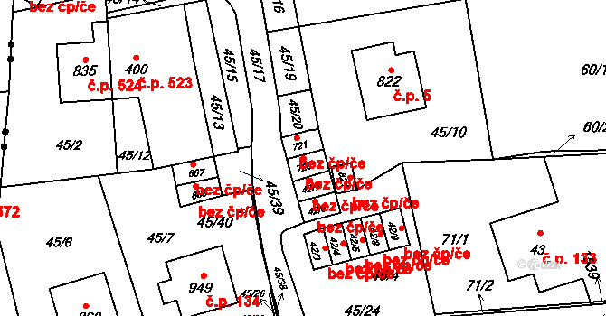 Chrastava 46999795 na parcele st. 720 v KÚ Chrastava I, Katastrální mapa