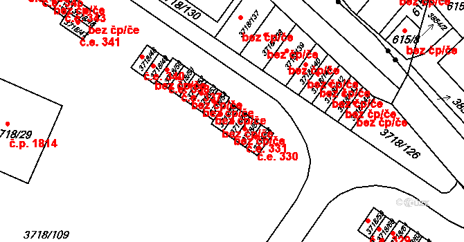 Litoměřice 47601795 na parcele st. 3718/56 v KÚ Litoměřice, Katastrální mapa