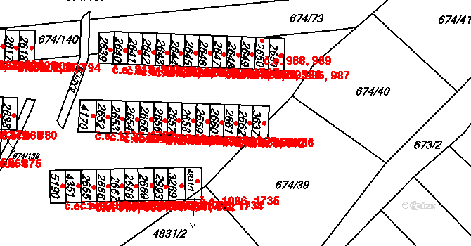 Blansko 856,862 na parcele st. 2661 v KÚ Blansko, Katastrální mapa