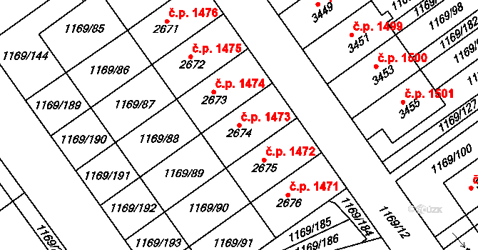 Hlinsko 1473 na parcele st. 2674 v KÚ Hlinsko v Čechách, Katastrální mapa