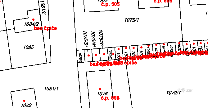 Velké Opatovice 436 na parcele st. 1075/3 v KÚ Velké Opatovice, Katastrální mapa