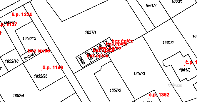 Holešov 104939796 na parcele st. 1857/14 v KÚ Holešov, Katastrální mapa