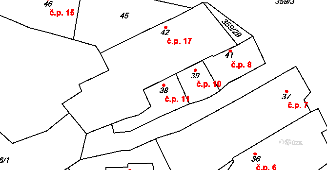Mramotice 11, Znojmo na parcele st. 38 v KÚ Mramotice, Katastrální mapa