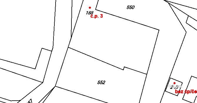 Holousy 3, Třebusice na parcele st. 188 v KÚ Třebusice, Katastrální mapa
