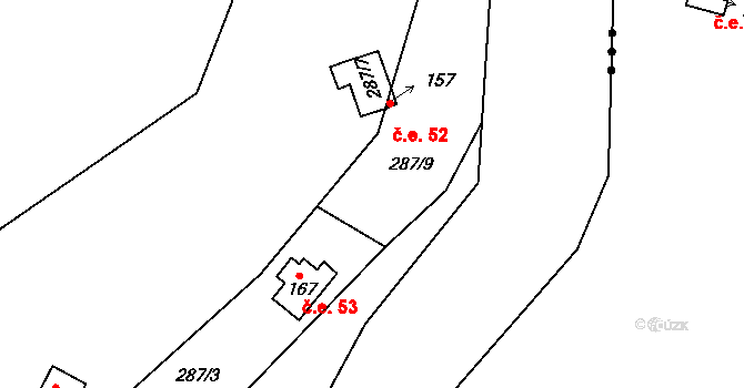 Rounek 53, Vyskytná nad Jihlavou na parcele st. 167 v KÚ Rounek, Katastrální mapa