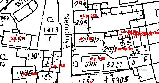 Černošín 181 na parcele st. 215/2 v KÚ Černošín, Katastrální mapa