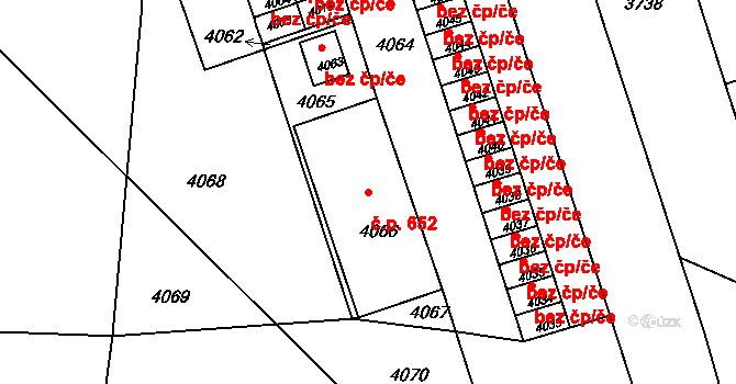 Mimoň I 652, Mimoň na parcele st. 4066 v KÚ Mimoň, Katastrální mapa