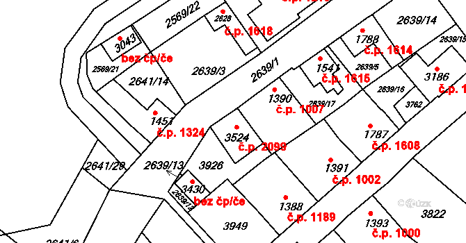Lysá nad Labem 1191 na parcele st. 3926 v KÚ Lysá nad Labem, Katastrální mapa