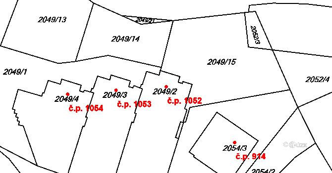 Bludovice 1052, Havířov na parcele st. 2049/2 v KÚ Bludovice, Katastrální mapa