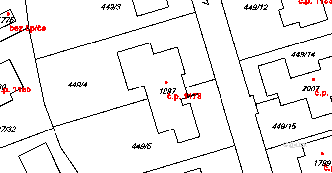 Hluboká nad Vltavou 1178 na parcele st. 1897 v KÚ Hluboká nad Vltavou, Katastrální mapa
