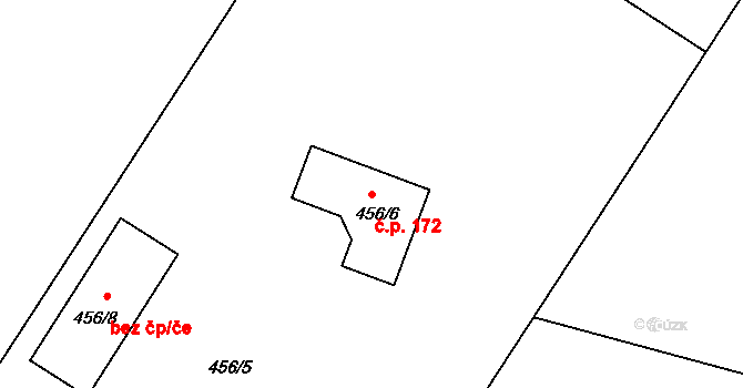 Prstná 172, Petrovice u Karviné na parcele st. 456/6 v KÚ Prstná, Katastrální mapa
