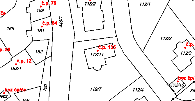 Edrovice 135, Rýmařov na parcele st. 112/11 v KÚ Edrovice, Katastrální mapa