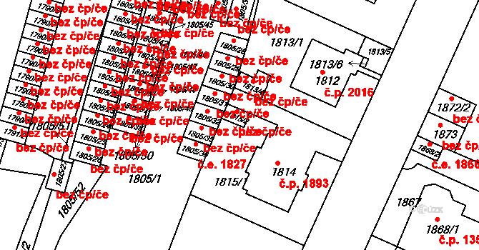 Teplice 39156796 na parcele st. 1815/2 v KÚ Teplice, Katastrální mapa