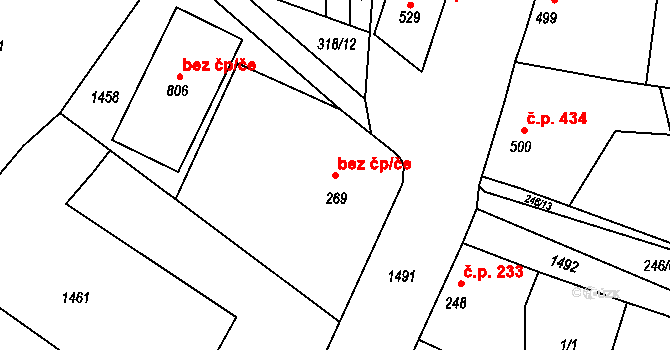 Libáň 42494796 na parcele st. 269 v KÚ Libáň, Katastrální mapa