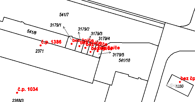 Milevsko 43165796 na parcele st. 3179/5 v KÚ Milevsko, Katastrální mapa