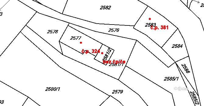 Bystřice nad Pernštejnem 44143796 na parcele st. 2581/2 v KÚ Bystřice nad Pernštejnem, Katastrální mapa