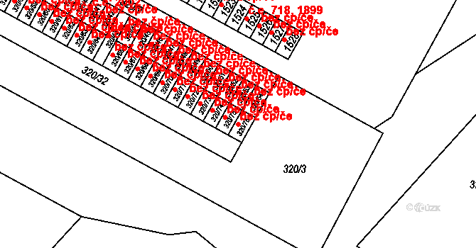Brno 45555796 na parcele st. 320/76 v KÚ Lesná, Katastrální mapa