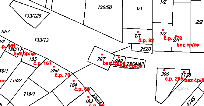 Bořetice 47262796 na parcele st. 787 v KÚ Bořetice u Hustopečí, Katastrální mapa