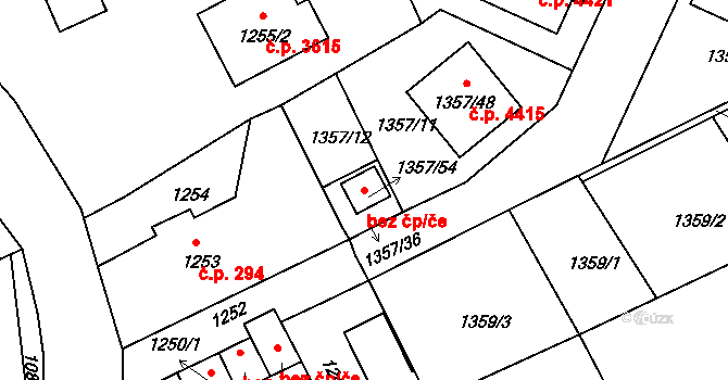 Jablonec nad Nisou 47430796 na parcele st. 1357/54 v KÚ Mšeno nad Nisou, Katastrální mapa