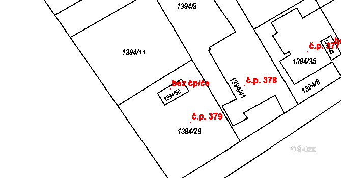 Píšť 97888796 na parcele st. 1394/56 v KÚ Píšť, Katastrální mapa