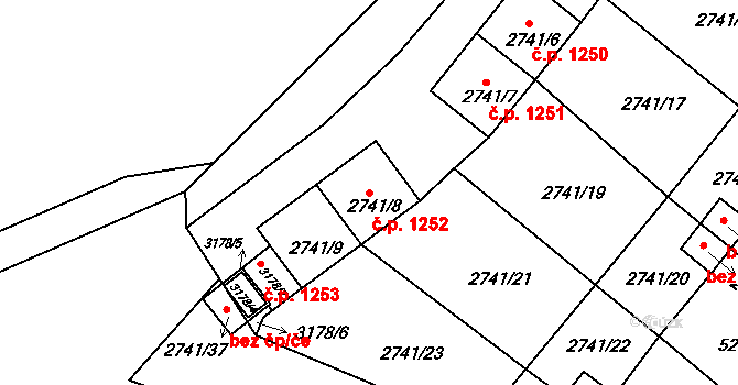 Rychnov nad Kněžnou 1252 na parcele st. 2741/8 v KÚ Rychnov nad Kněžnou, Katastrální mapa