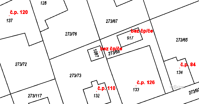 Třemošnice 104554797 na parcele st. 1087 v KÚ Třemošnice nad Doubravou, Katastrální mapa