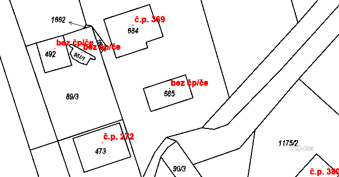 Štítina 104994797 na parcele st. 685 v KÚ Štítina, Katastrální mapa