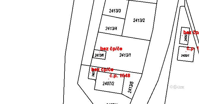 Brno 106701797 na parcele st. 2413/6 v KÚ Husovice, Katastrální mapa