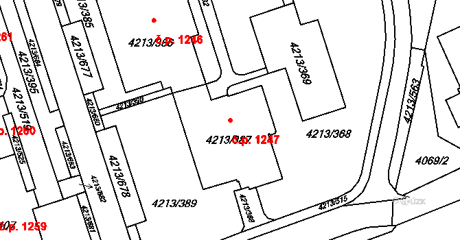 Lutyně 1247, Orlová na parcele st. 4213/387 v KÚ Horní Lutyně, Katastrální mapa