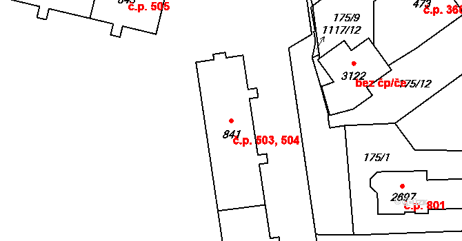 Úšovice 503,504, Mariánské Lázně na parcele st. 841 v KÚ Úšovice, Katastrální mapa