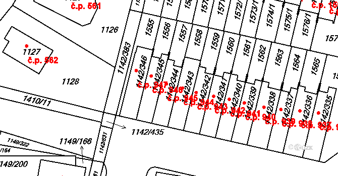 Řepy 945, Praha na parcele st. 1142/344 v KÚ Řepy, Katastrální mapa