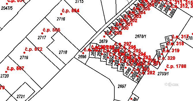 Děčín VI-Letná 289, Děčín na parcele st. 2694 v KÚ Podmokly, Katastrální mapa