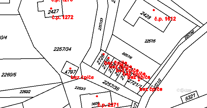 Rožnov pod Radhoštěm 39570797 na parcele st. 2726 v KÚ Rožnov pod Radhoštěm, Katastrální mapa