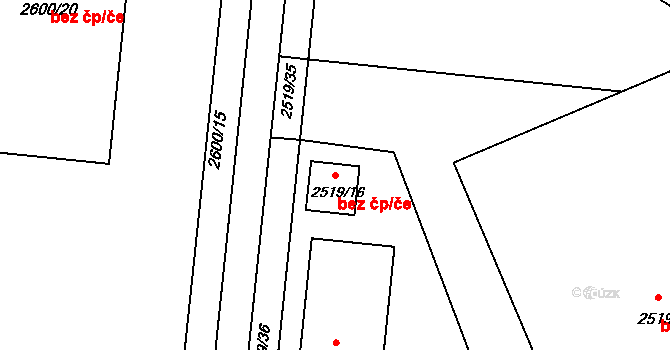 Holešov 41872797 na parcele st. 2519/16 v KÚ Holešov, Katastrální mapa