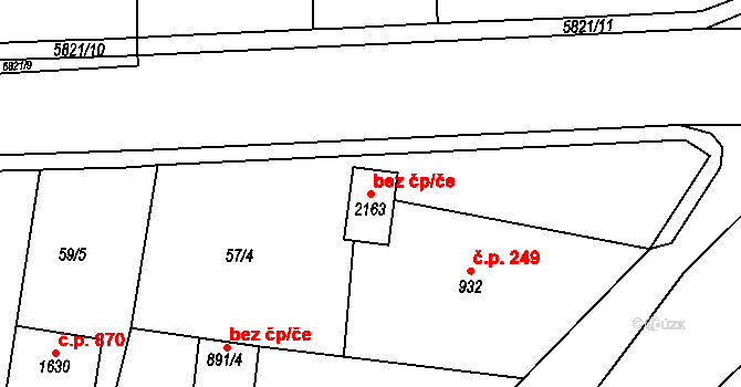 Horní Bečva 42410797 na parcele st. 2163 v KÚ Horní Bečva, Katastrální mapa