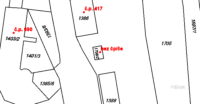 Fulnek 42653797 na parcele st. 1708/2 v KÚ Fulnek, Katastrální mapa