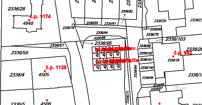 Žamberk 45546797 na parcele st. 4949 v KÚ Žamberk, Katastrální mapa