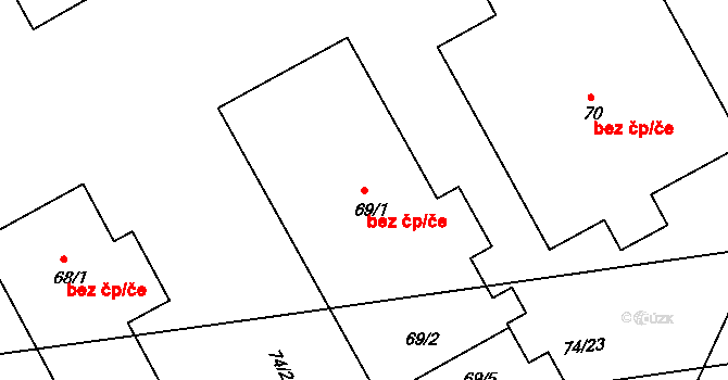 Zlín 47855797 na parcele st. 69/1 v KÚ Klečůvka, Katastrální mapa