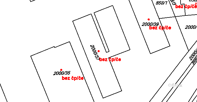 Brno 48804797 na parcele st. 2000/37 v KÚ Chrlice, Katastrální mapa