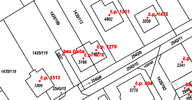 Beroun-Město 1279, Beroun na parcele st. 5197 v KÚ Beroun, Katastrální mapa