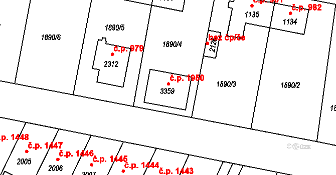 Vlašim 1950 na parcele st. 3359 v KÚ Vlašim, Katastrální mapa